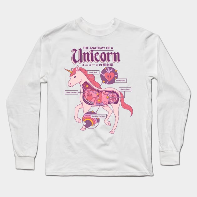 The Anatomy of a Unicorn - Double Sided Long Sleeve T-Shirt by thiagocorrea